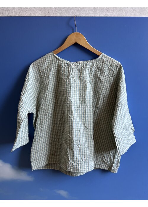 MAMA B Mama B Onesta Check Cropped Crew Top