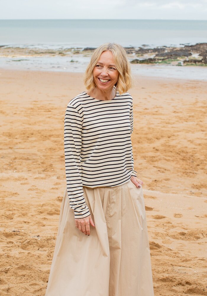 Chalk Fleur Stripe Long Sleeve T-Shirt