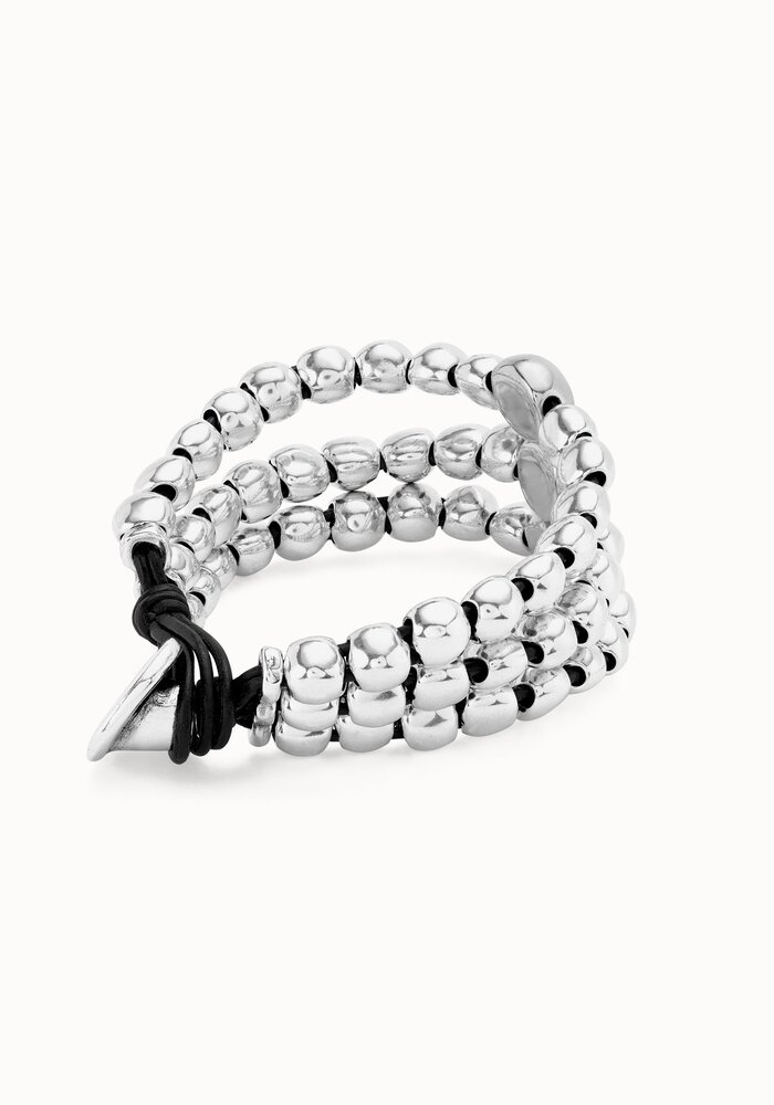 Uno De 50 PUL2550MTL Three Strand Beaded Leather Bracelet