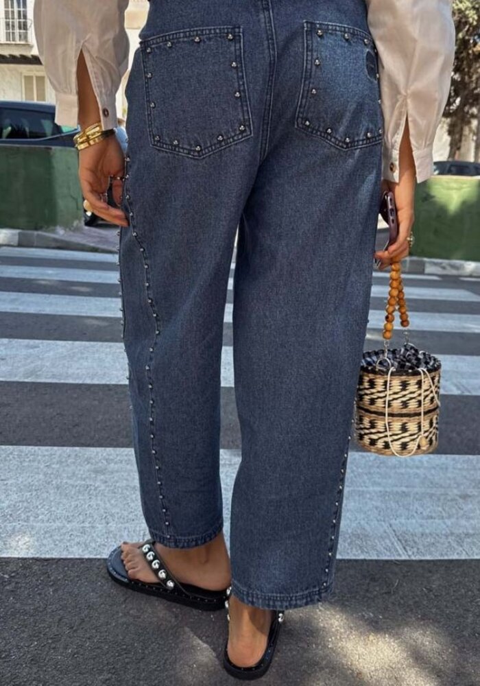 Never Fully Dressed Studded Barrel Jeans