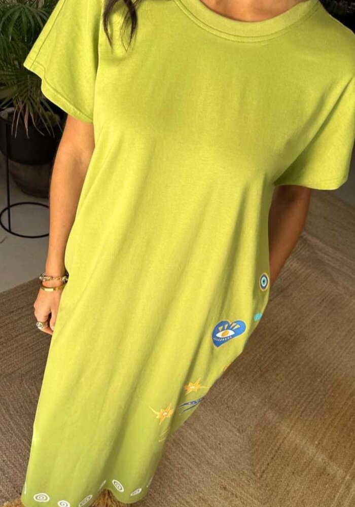 Never Fully Dressed Olive Charms T-Shirt Dress