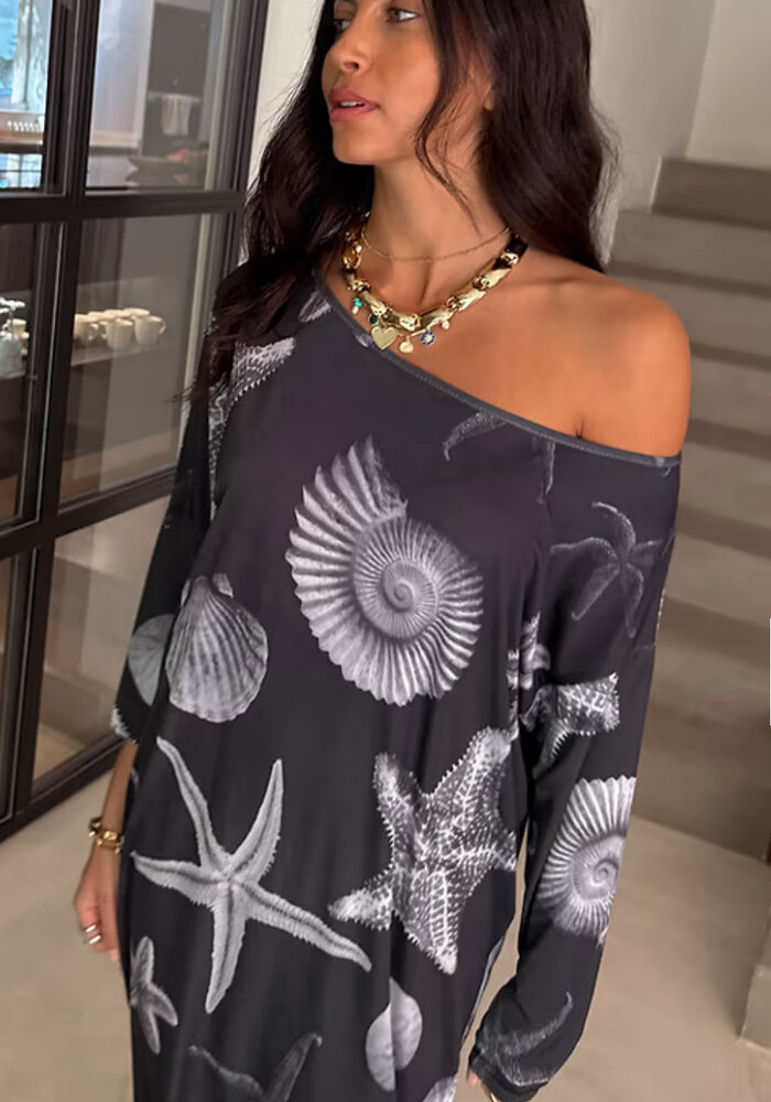 Never Fully Dressed Jem Shell Long T-Shirt Dress