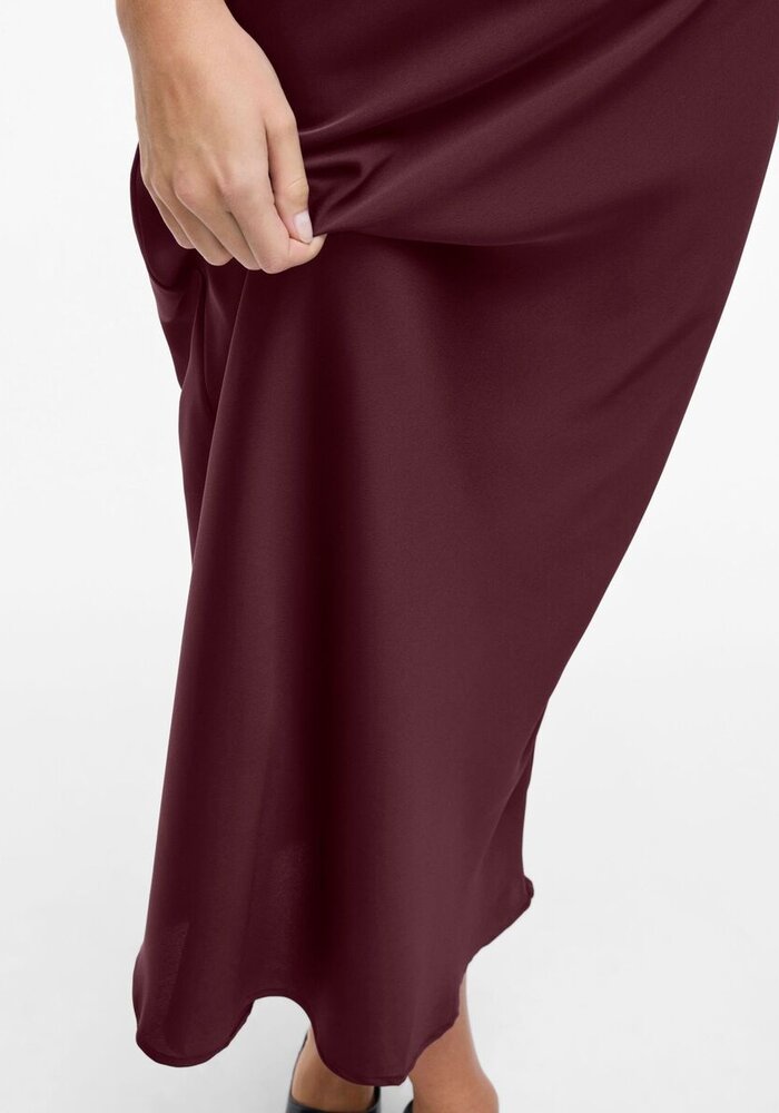 Vila Viellette Midi Satin Skirt