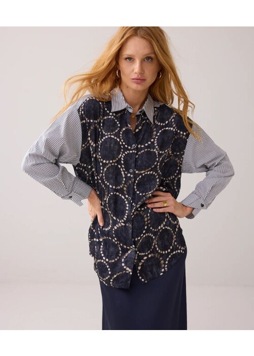 SUMMUM WOMAN Summum 2S3329 Stripe-Print Shirt