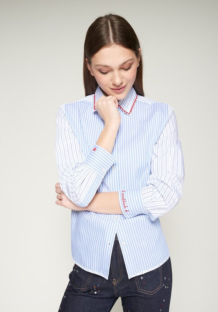 Vilagallo Isa Embroidered Hearts Shirt