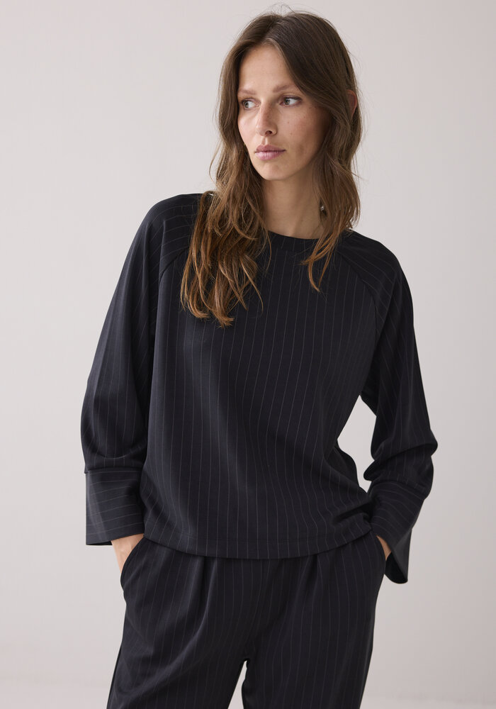 SUMMUM Scuba Pinstripe Top 3S5158