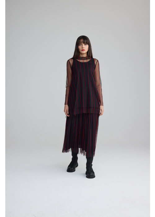 LUUKAA Luuka 25K402 Pinstripe Net Skirt