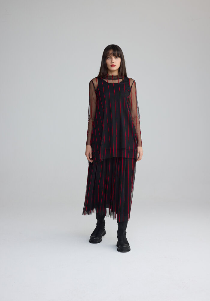 Luuka 25K402 Pinstripe Net Skirt