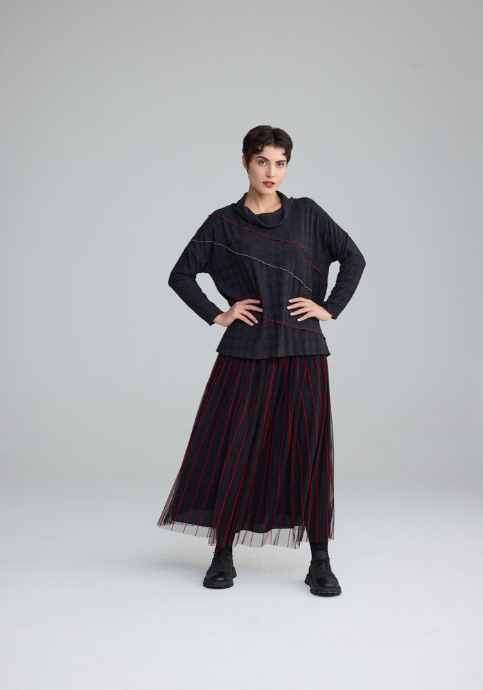 Luuka 25K402 Pinstripe Net Skirt