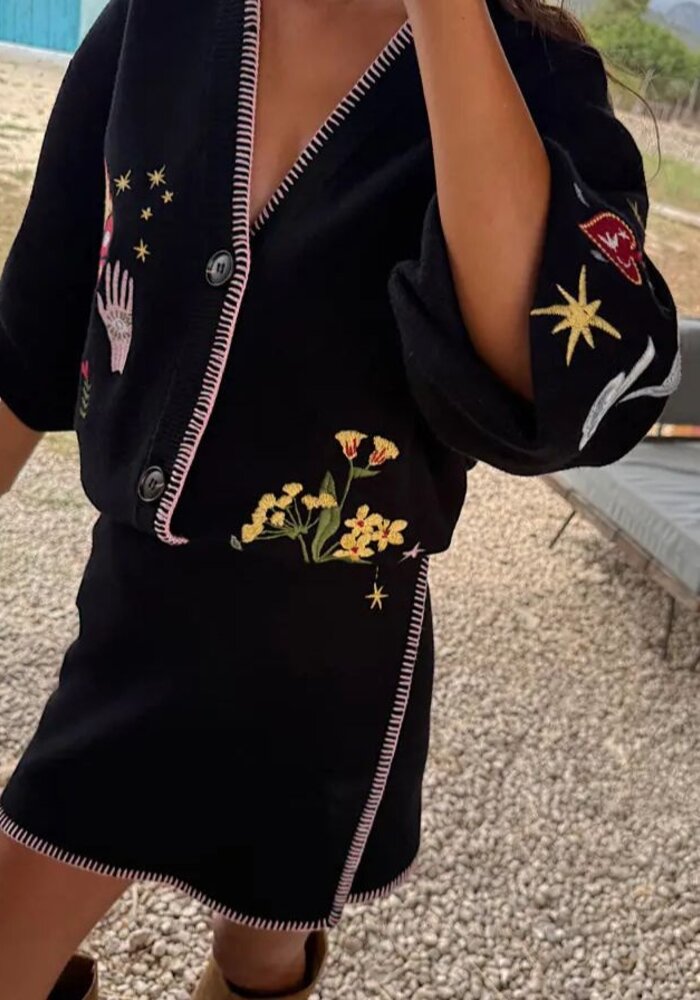 Never Fully Dressed Night Garden Wrap Mini Skirt