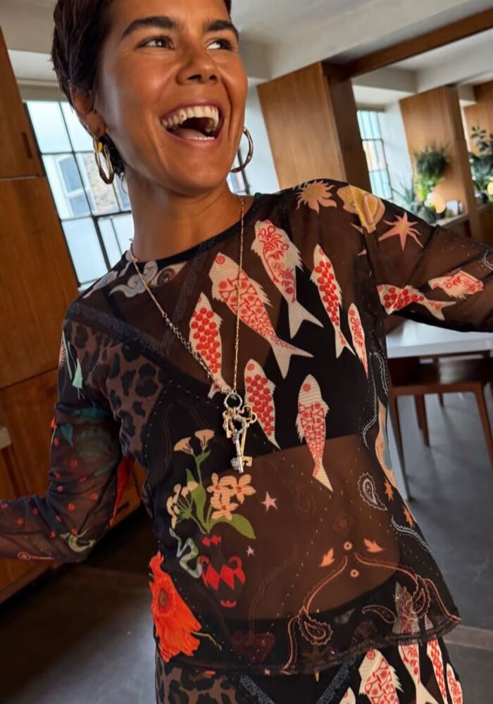 Never Fully Dressed Night Garden Mesh Top