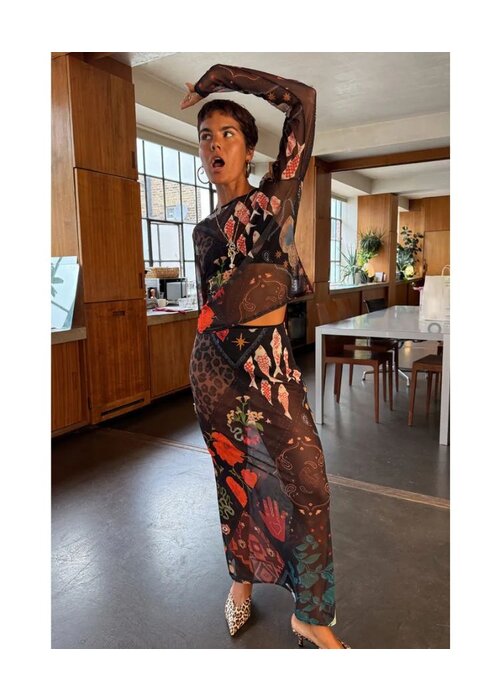 NEVER FULLY DRESSED Never Fully Dressed Night Garden Mesh Dorris Skirt