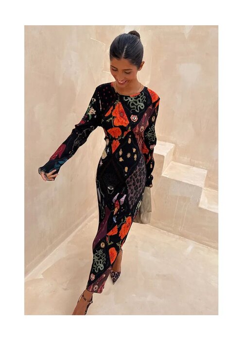 NEVER FULLY DRESSED Never Fully Dressed Night Garden Gaia Plisse Dress