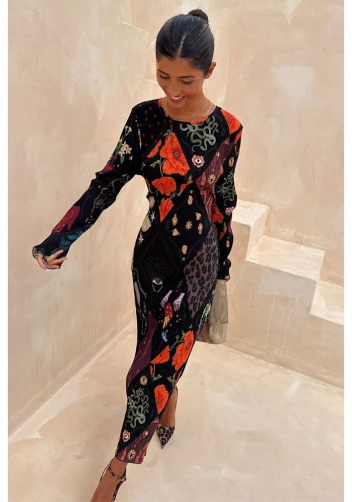 Never Fully Dressed Night Garden Gaia Plisse Dress