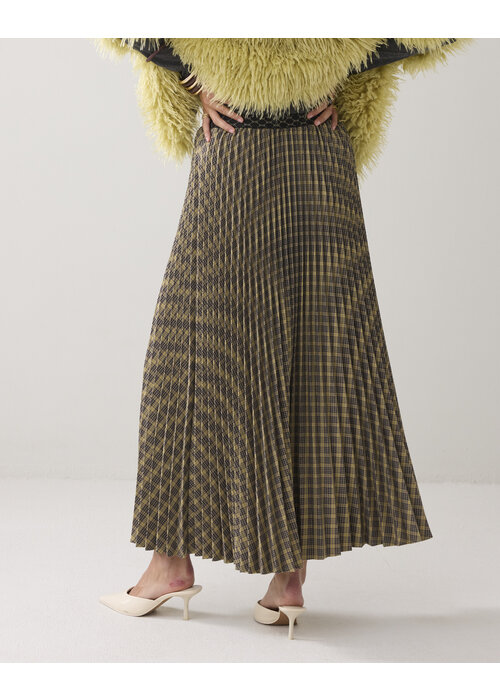 SUMMUM WOMAN Summum Check Plisse Skirt