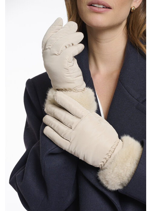 RINO & PELLE Rino & Pelle Omaire Faux Fur Trim Gloves