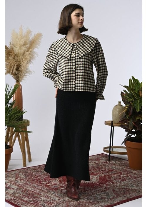ORFEO PARIS Orfeo Kid Large Collar Check Blouse