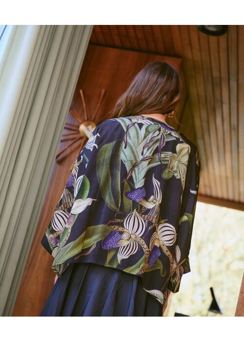 ONE HUNDRED STARS One Hundred Stars Stork Crepe Kimono