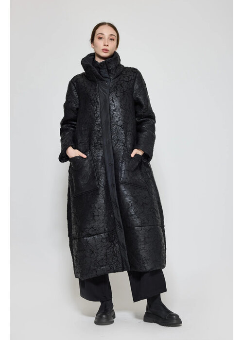 LUUKAA Luukaa 25K324 Cracked Fabric Coat