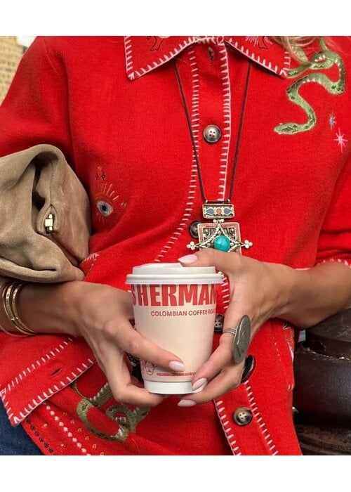 NEVER FULLY DRESSED Never Fully Dressed Red Mystical Cardigan