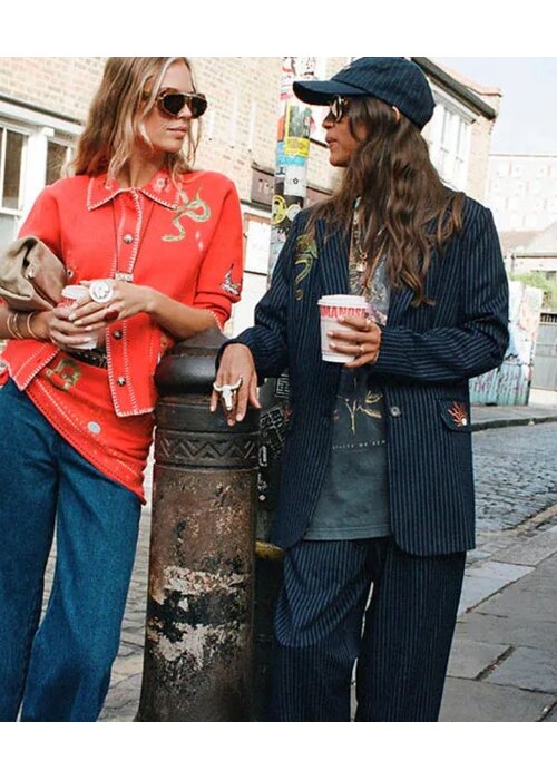 NEVER FULLY DRESSED Never Fully Dressed Pinstripe Arden Trousers