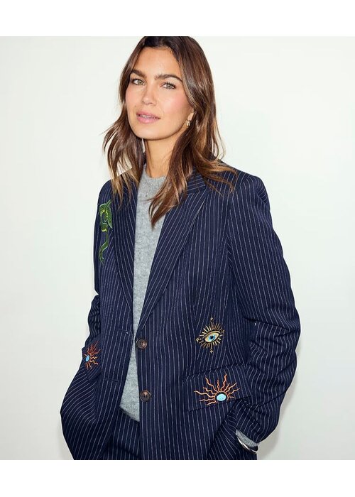 NEVER FULLY DRESSED Never Fully Dressed Pinstripe Taylor Blazer