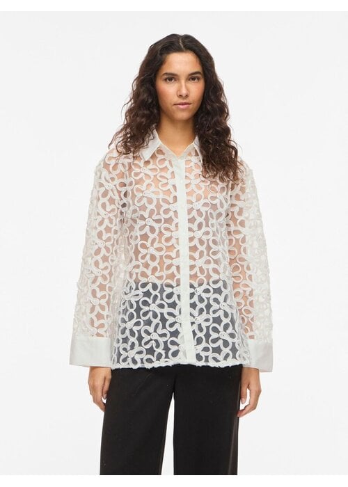 VILA Vila Vibaja Long Sleeve Openwork Shirt