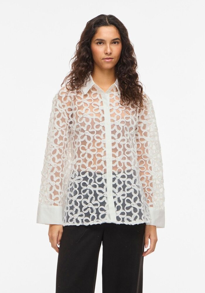 Vila Vibaja Long Sleeve Openwork Shirt
