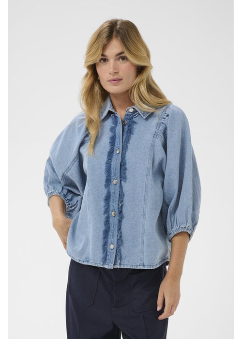 SAINT TROPEZ Saint Tropez Othilde Raw Edge Denim Shirt