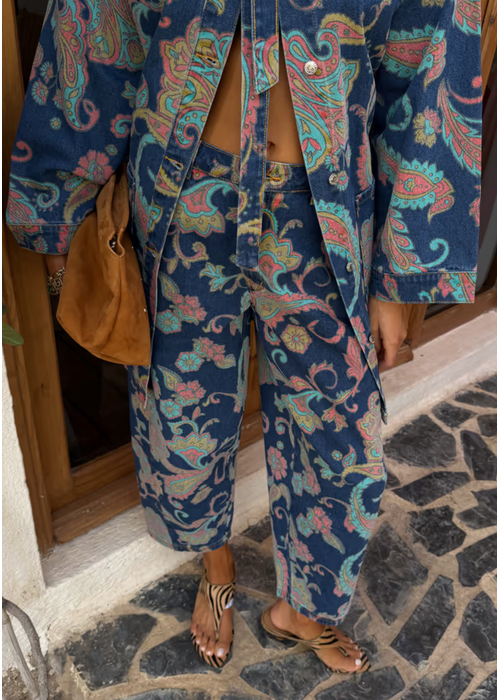 NEVER FULLY DRESSED Never Fully Dressed Paisley Barrel Leg Jeans