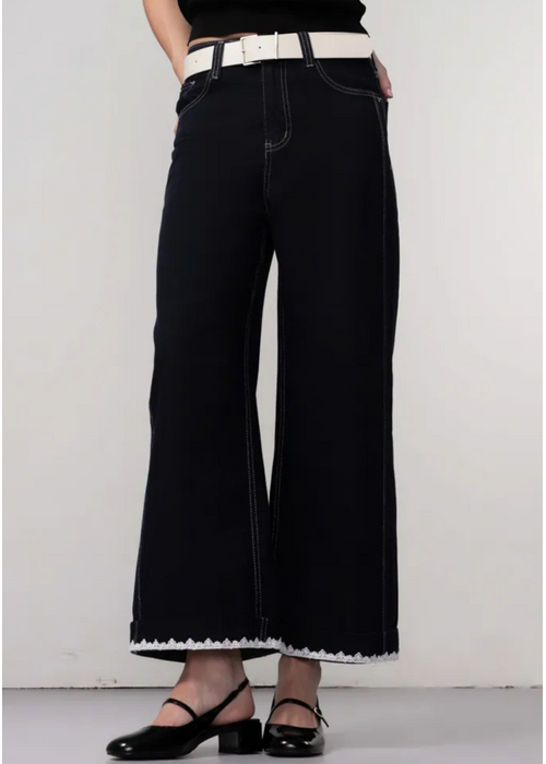 HAAKO Haako H1025 White Belt Denim Trousers