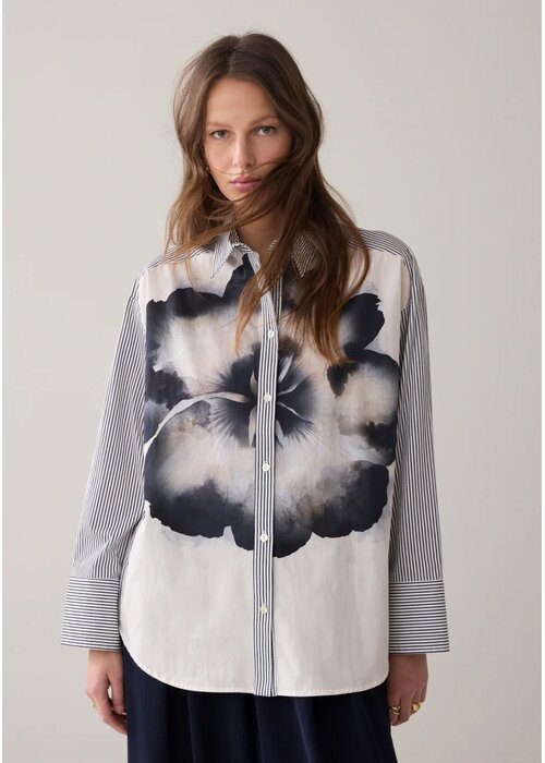 SUMMUM WOMAN Summum Big Flower Cotton Shirt 2s3451