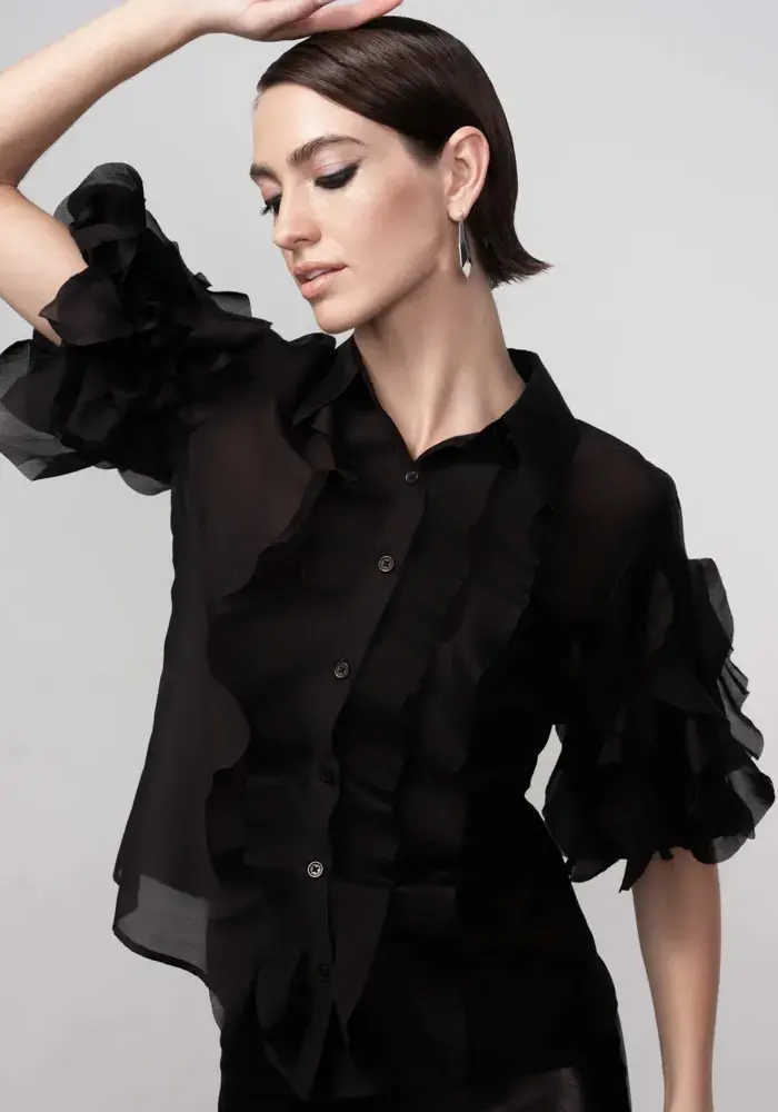 Haako H1056 Chiffon Ruffle Shirt