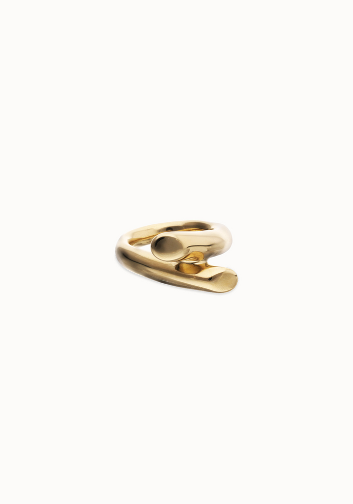 Uno De 50 Ring With Two Intertwined Organic Shapes ANI0861 ORO