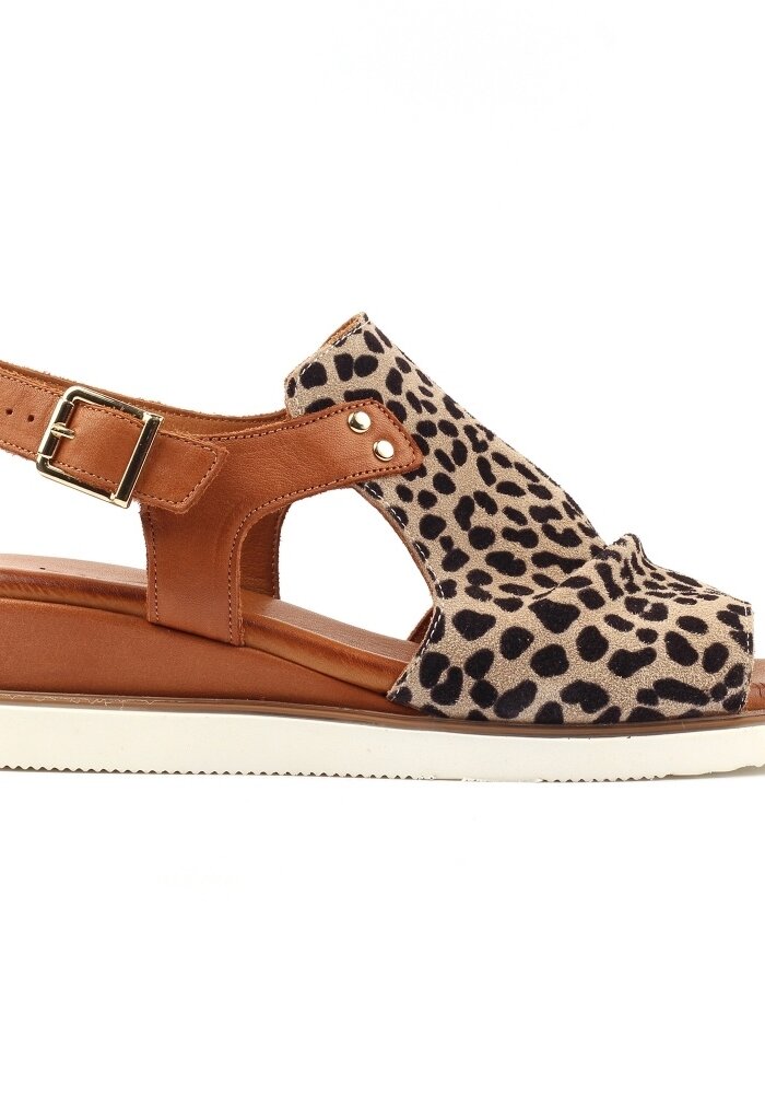 Lunar JLS003 Steffi Ocelot Wedge Sandal
