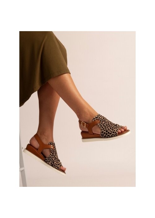 LUNAR Lunar JLS003 Steffi Ocelot Wedge Sandal