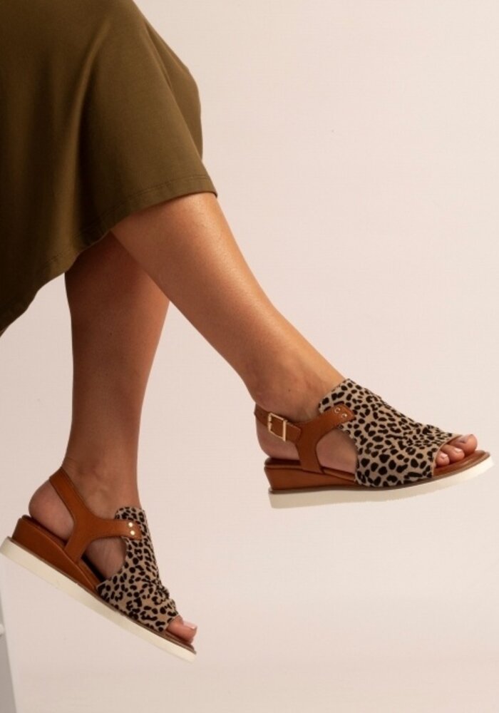 Lunar JLS003 Steffi Ocelot Wedge Sandal