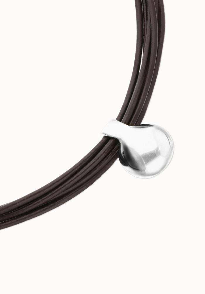 Uno de 50 Short Leather Necklace COL2046MARMTL