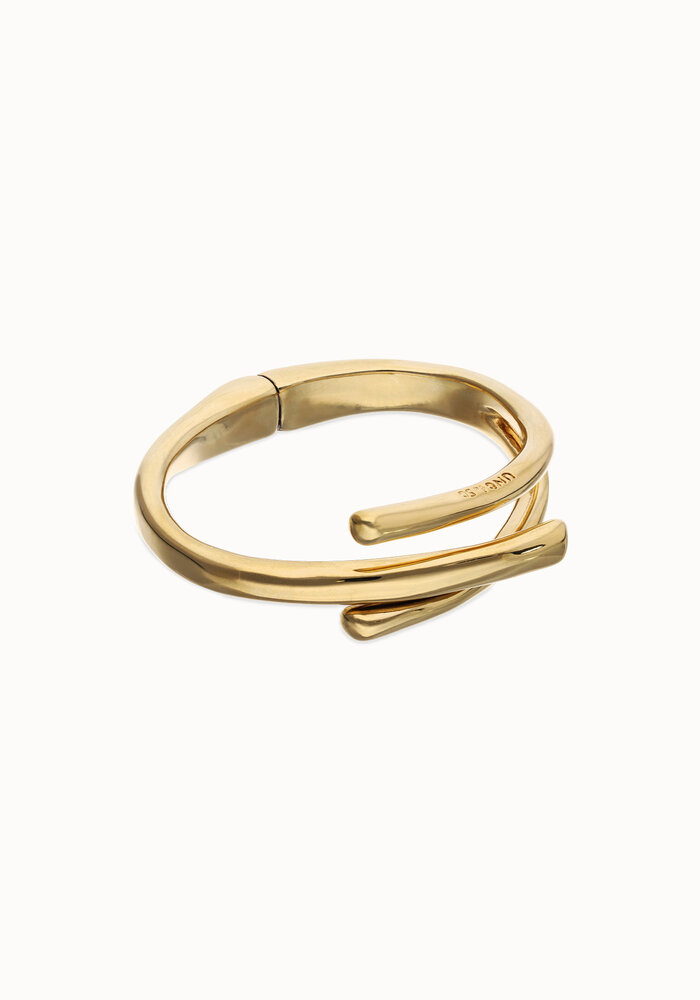 Uno de 50 Bangle Bracelet With Three Intertwined Organic Shapes PUL2631ORO