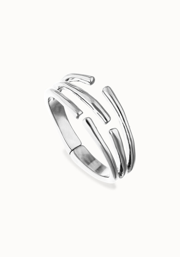 Uno de 50 Bangle Bracelet With Multiple Intertwined Organic Shapes PUL2633MTL