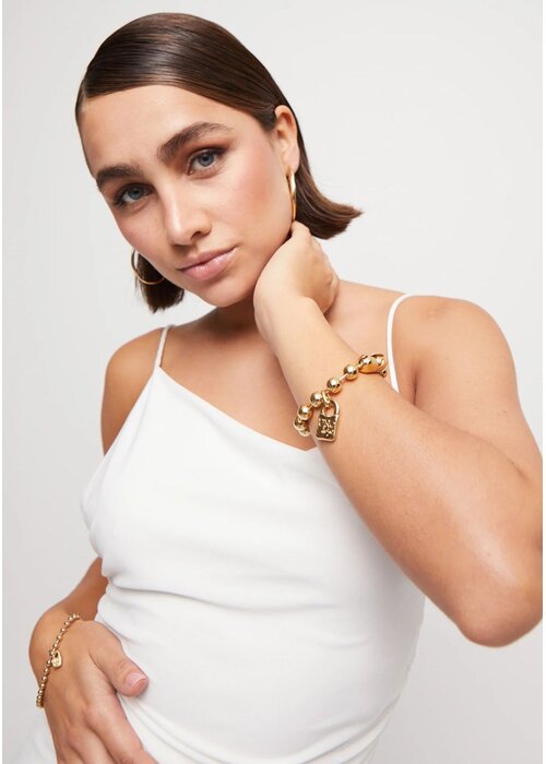 UNO DE 50 Uno de 50 Beaded Bracelet With A Padlock Charm PUL1215ORO