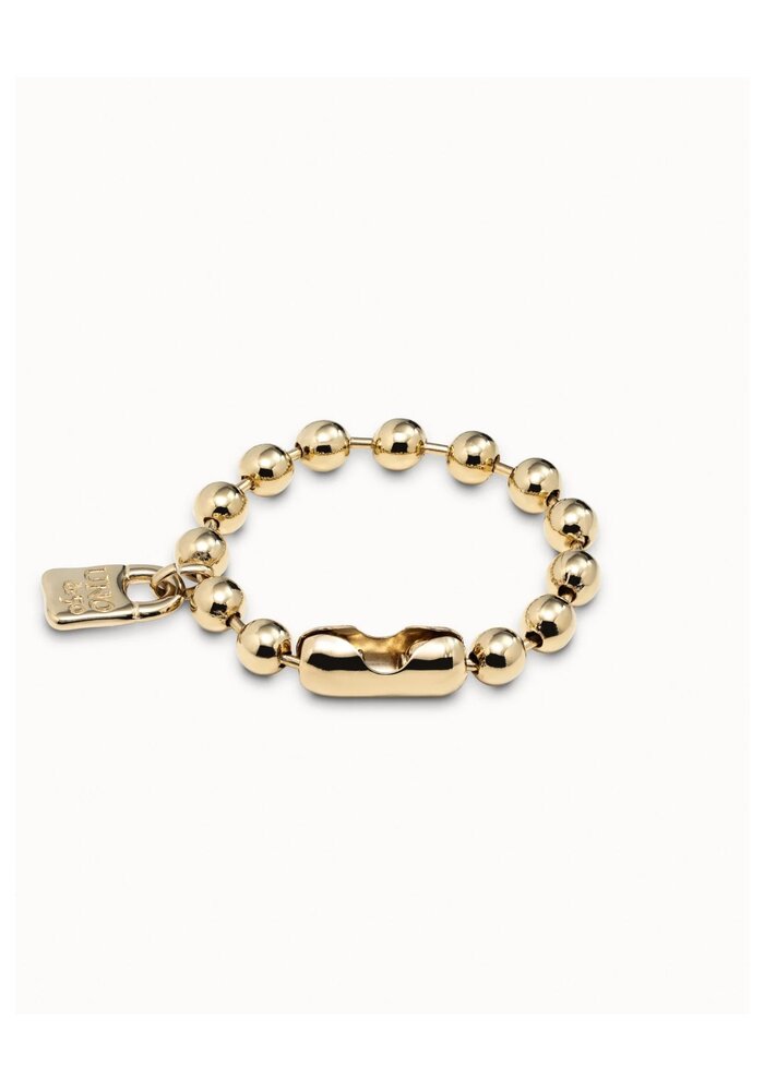 Uno de 50 Beaded Bracelet With A Padlock Charm PUL1215ORO