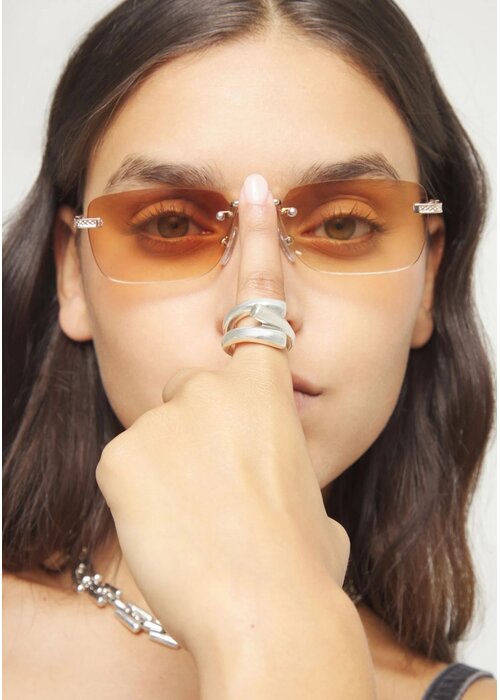 UNO DE 50 Uno de 50 Ring With Three Intertwined Organic Shapes ANI0862MTL