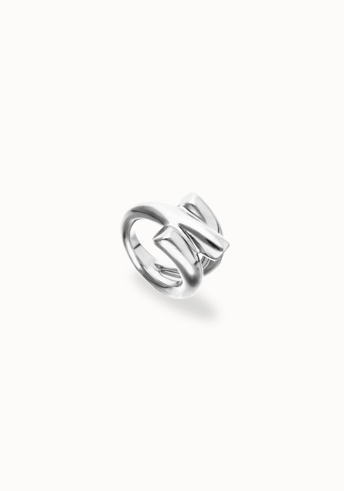 Uno de 50 Ring With Three Intertwined Organic Shapes ANI0862MTL