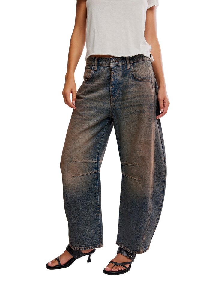 Free People Good Luck Barrel Jeans