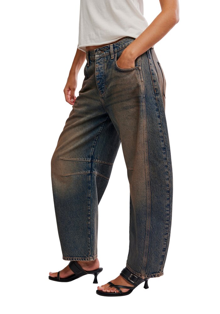 Free People Good Luck Barrel Jeans