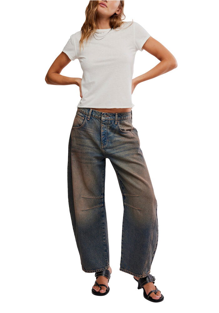 Free People Good Luck Barrel Jeans