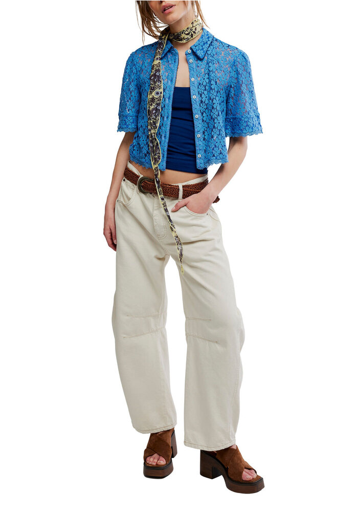 Free People Mannie Lace Button Shirt