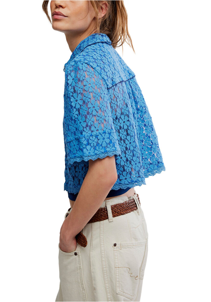 Free People Mannie Lace Button Shirt