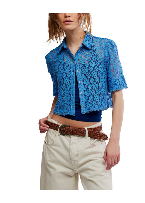 Free People Mannie Lace Button Shirt